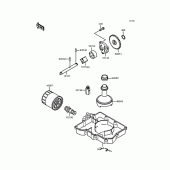 Схема узла: Масляный насос & Масляный фильтр для Kawasaki ZX400 ZXR400