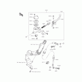 Схема узла: Передний тормозной цилиндр для Kawasaki BJ250 Estrella