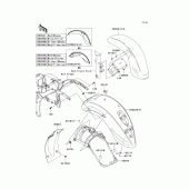 Схема вузла: Fenders(1/2)(-jkavn2d1 7a011496) для Kawasaki VN900 Vulcan 900 Classic LT