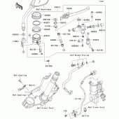 Схема вузла: Передній гальмівний циліндр Kawasaki ZR750 Z750 ABS