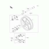 Схема вузла: Ступиця переднього колеса для Kawasaki ZR550 Zephyr