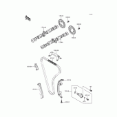 Схема узла: Распредвал & Цепь ГРМ & Натяжитель для Kawasaki ZG1200 Voyager XII