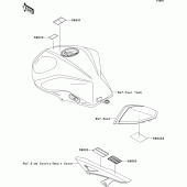 Схема узла: Информационные наклейки для Kawasaki ZR750 Z750R ABS
