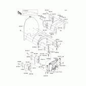 Схема вузла: Облицювальні елементи для Kawasaki VN1600 Vulcan 1600 Nomad