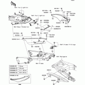 Схема узла: Задние боковые обтекатели & Защита цепи для Kawasaki ZX1400 ZZR1400