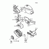 Схема узла: Наклейки (エボニー/グレー; ZX900-A8) для Kawasaki ZX900 GPZ900R