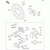 Схема узла: Задний тормоз для Kawasaki ZX750 Ninja ZX-7R