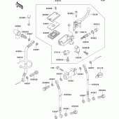 Схема узла: Передний тормозной цилиндр для Kawasaki ZX1100 ZZ-R1100