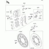 Схема узла: Передний тормоз для Kawasaki KX500