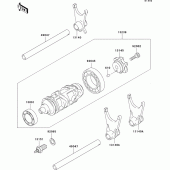 Схема вузла: Gear change drum/shift fork(s) для Kawasaki ZX636 Ninja ZX-6R