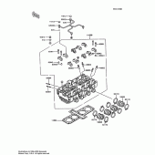 Схема вузла: Головка циліндра для Kawasaki ZX600 Ninja 600R