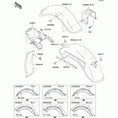 Схема вузла: Fenders(1/2)(vn800-b5) для Kawasaki VN800 Vulcan 800 Classic