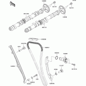 Схема узла: Распредвал & Цепь ГРМ & Натяжитель для Kawasaki ZX600 Ninja ZX-6RR