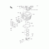 Схема узла: Цилиндр & Поршень для Kawasaki BJ250 250TR