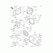 Схема узла: Left engine cover(s) для Kawasaki VN1500 Vulcan 1500 Classic