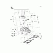 Схема вузла: Головка циліндра для Kawasaki KX250/KX252 KX250F