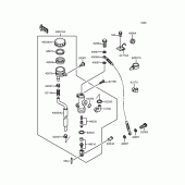 Схема вузла: Задній гальмівний циліндр Kawasaki ZX400 ZXR400