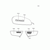 Схема вузла: Наклейки (Білий BJ250-F1) для Kawasaki BJ250 250TR