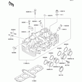 Схема вузла: Головка циліндра для Kawasaki ZR750 Zephyr
