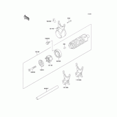 Схема вузла: Gear change drum/shift forks для Kawasaki EN500 Vulcan 500