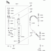 Схема вузла: Задній гальмівний циліндр для Kawasaki KX500