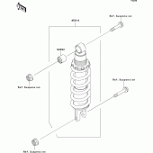 Схема вузла: Задній амортизатор для Kawasaki ZR750 Z750