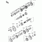 Схема узла: Трансмиссия для Kawasaki EX500 GPZ500