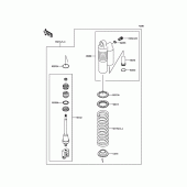 Схема вузла: Задній амортизатор для Kawasaki KX100