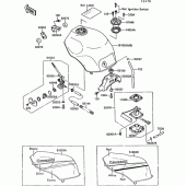 Схема узла: Топливный бак(1/2)(zx1000-b1) для Kawasaki ZX1000 ZX-10