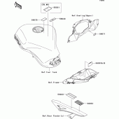 Схема вузла: Інформаційні наклейки (hbf/hcf) для Kawasaki ZX1000 Z1000SX ABS