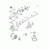 Схема вузла: Масляний насос & Масляний фільтр Kawasaki ZR250 Balius-II