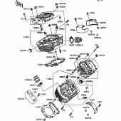 Схема вузла: Головка циліндра для Kawasaki VN1500 VN-15 SE