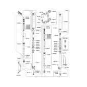 Схема узла: Передняя вилка(1/2) для Kawasaki KX450 KX450F