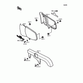 Схема вузла: Бічна кришка, кожух ланцюга для Kawasaki EL250 Eliminator 250SE