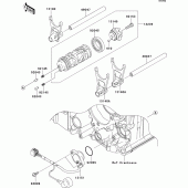 Схема вузла: Gear change drum/shift fork(s) для Kawasaki ZX1400 ZZR1400 ABS