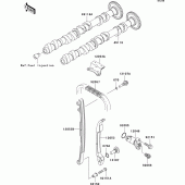 Схема вузла: Розподільний вал & Ланцюг ГРМ & Натягувач для Kawasaki ZR1000 Z1000