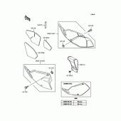 Схема вузла: Задні бічні обтічники & Захист ланцюга для Kawasaki KLX250 D-Tracker