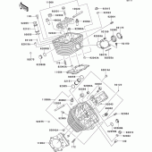 Схема вузла: Головка циліндра для Kawasaki VN800 Vulcan 800 Drifter