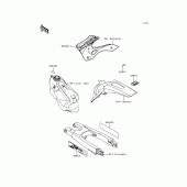 Схема вузла: Інформаційні наклейки для Kawasaki KX125