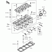Схема вузла: Головка циліндра для Kawasaki ZX900 Ninja ZX-9R