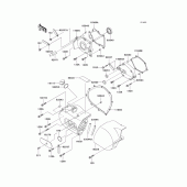 Схема вузла: Left engine cover(s) для Kawasaki VN800 Vulcan 800 Drifter