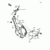 Схема узла: Рулевая колонка для Kawasaki KX450 KX450F