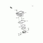 Схема вузла: Циліндр & Поршень для Kawasaki KX250/ KX252 KX250F