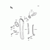 Схема вузла: Розподвал & Ланцюг ГРМ & Натягувач для Kawasaki BJ250 Estrella RS
