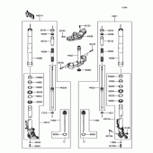 Схема вузла: Передня вилка для Kawasaki ZX1000 Ninja 1000 ABS