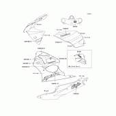 Схема вузла: Decals(yellow/black)(zx600-j2h) для Kawasaki ZX600 Ninja ZX-6R