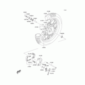 Схема узла: Ступица переднего колеса для Kawasaki KLX125 KLX125