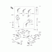 Схема узла: Замок зажигания для Kawasaki ZX600 Ninja ZX-6