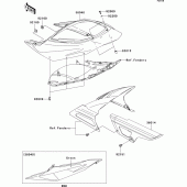 Схема вузла: Задні бічні обтічники & Захист ланцюга для Kawasaki ZX600 Ninja ZX-6RR