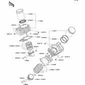 Схема вузла: Циліндр & Поршень для Kawasaki VN800 Vulcan 800 Drifter
